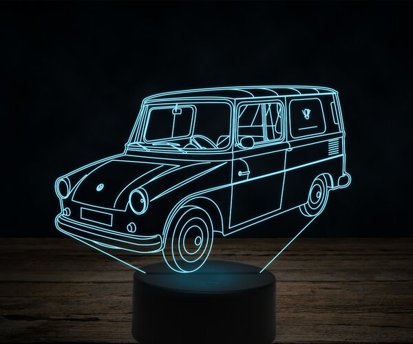 Beling 3D lampa,volksvagen german frido,7 farebná VW10