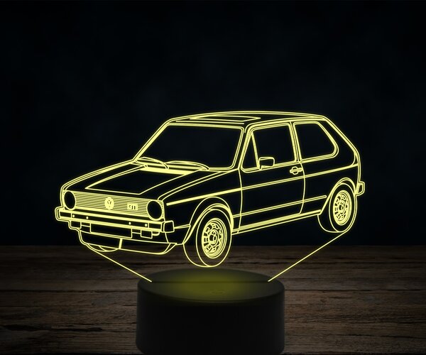 Beling 3D lampa, volkswagen golf mk1 gti, 7 farebná VW12