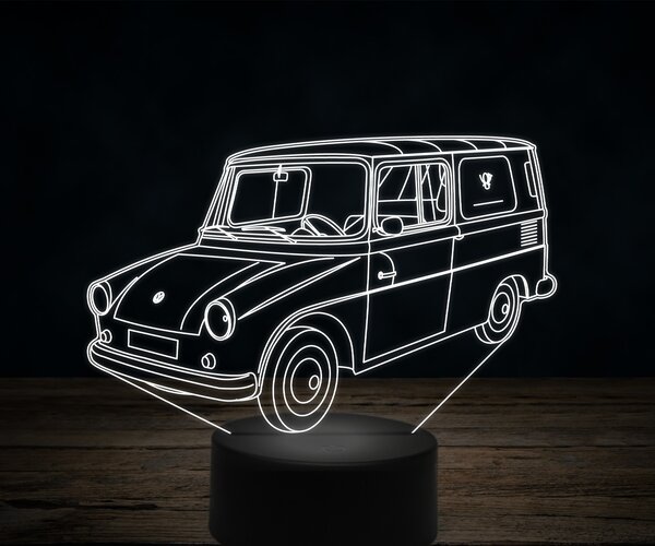 Beling 3D lampa,volksvagen german frido,7 farebná VW10
