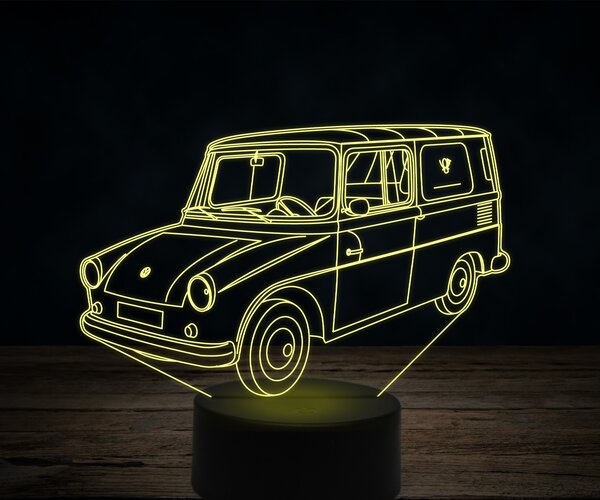 Beling 3D lampa,volksvagen german frido,7 farebná VW10