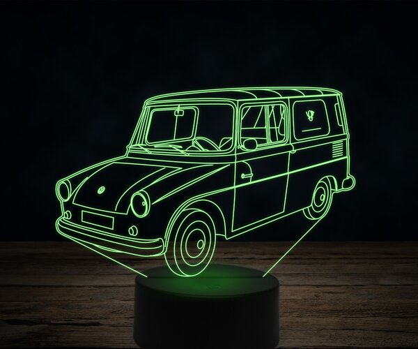 Beling 3D lampa,volksvagen german frido,7 farebná VW10