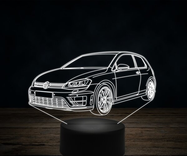 Beling 3D lampa, volkswagen golf 7, 7 farebná VW13