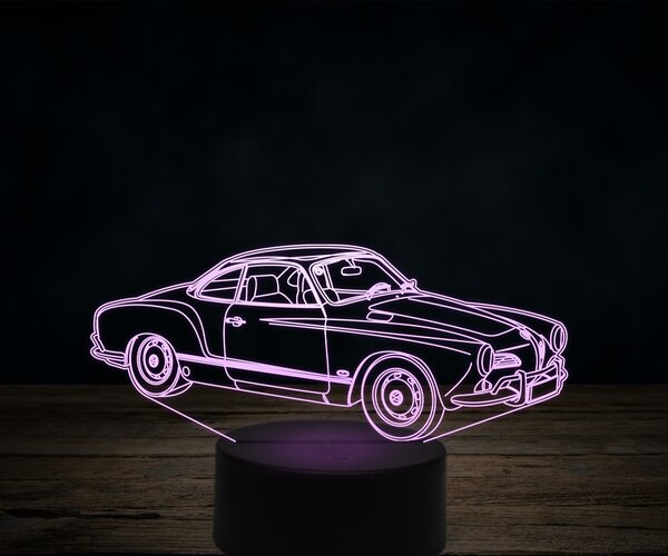 Beling 3D lampa,Volkswagen Karmann Ghia, 7 farebná VW21