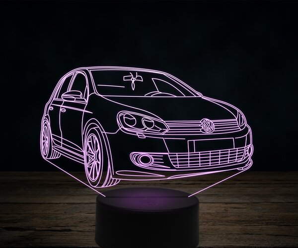 Beling 3D lampa,Volkswagen Golf Mk6, 7 farebná VW20