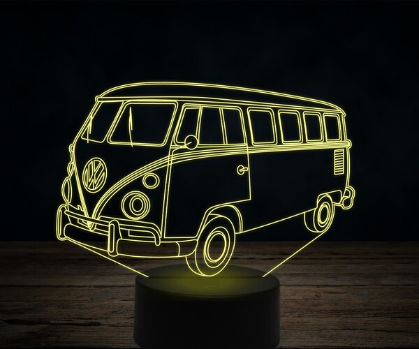 Beling 3D lampa, VOLKSWAGEN T2A KOMBI 1969, 7 farebná VW22