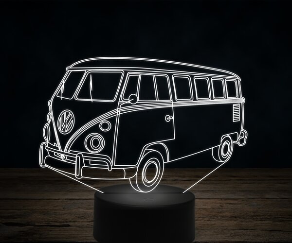 Beling 3D lampa, VOLKSWAGEN T2A KOMBI 1969, 7 farebná VW22