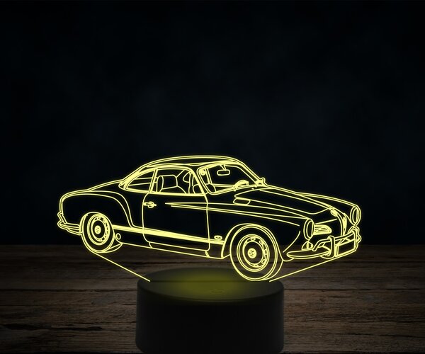 Beling 3D lampa,Volkswagen Karmann Ghia, 7 farebná VW21