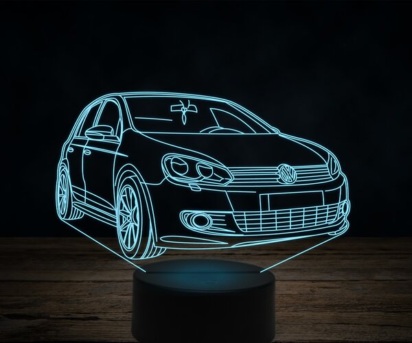 Beling 3D lampa,Volkswagen Golf Mk6, 7 farebná VW20