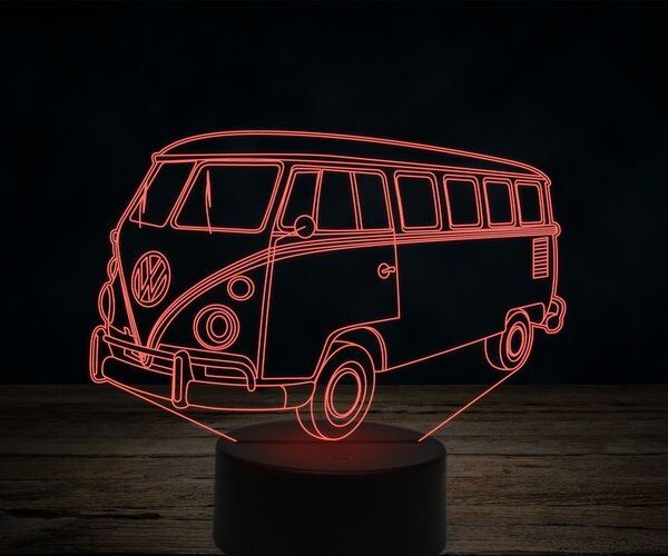 Beling 3D lampa, VOLKSWAGEN T2A KOMBI 1969, 7 farebná VW22