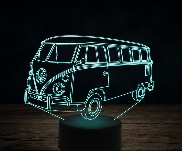 Beling 3D lampa, VOLKSWAGEN T2A KOMBI 1969, 7 farebná VW22
