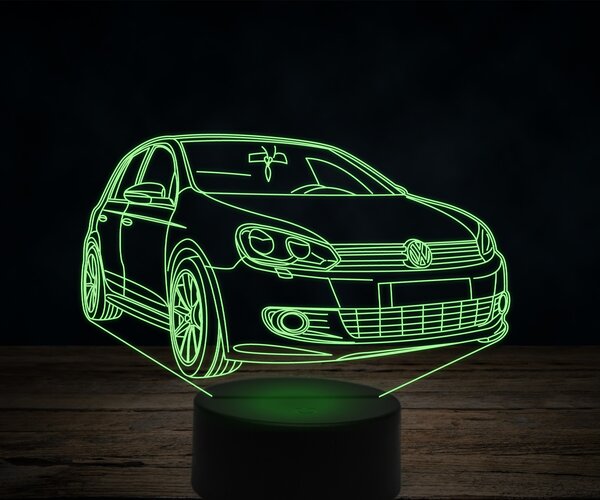 Beling 3D lampa,Volkswagen Golf Mk6, 7 farebná VW20