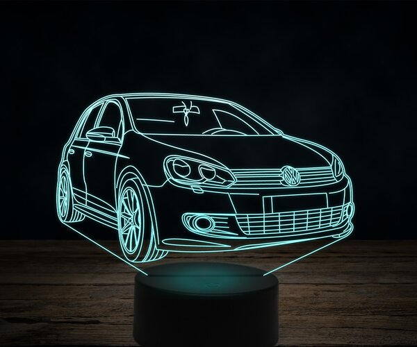 Beling 3D lampa,Volkswagen Golf Mk6, 7 farebná VW20