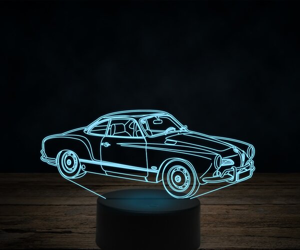 Beling 3D lampa,Volkswagen Karmann Ghia, 7 farebná VW21