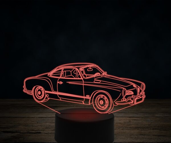 Beling 3D lampa,Volkswagen Karmann Ghia, 7 farebná VW21