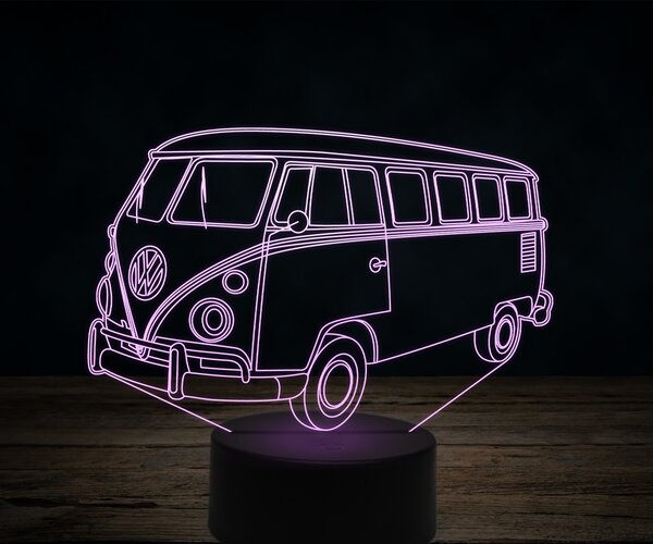 Beling 3D lampa, VOLKSWAGEN T2A KOMBI 1969, 7 farebná VW22