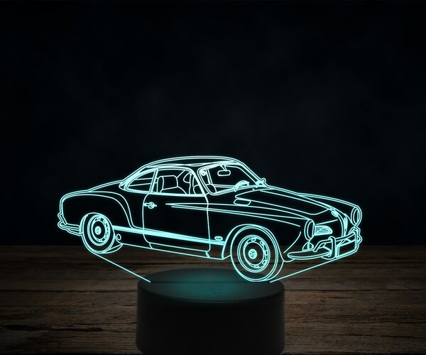 Beling 3D lampa,Volkswagen Karmann Ghia, 7 farebná VW21