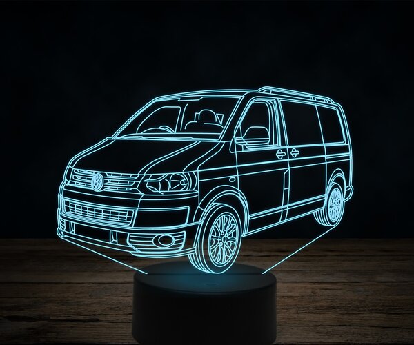 Beling 3D lampa,Volkswagen T5 van, 7 farebná VW26
