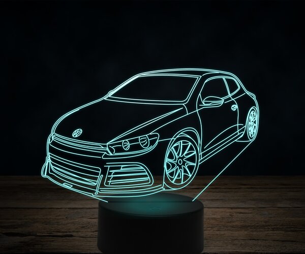 Beling 3D lampa, Volkswagen-Scirocco-R, 7 farebná VW23