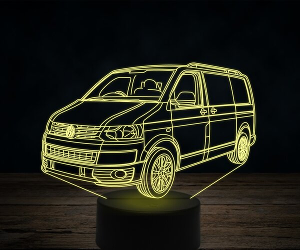 Beling 3D lampa,Volkswagen T5 van, 7 farebná VW26