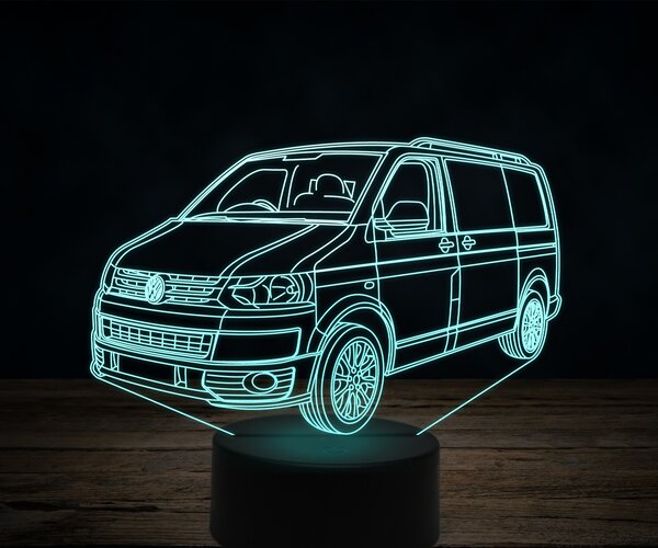 Beling 3D lampa,Volkswagen T5 van, 7 farebná VW26