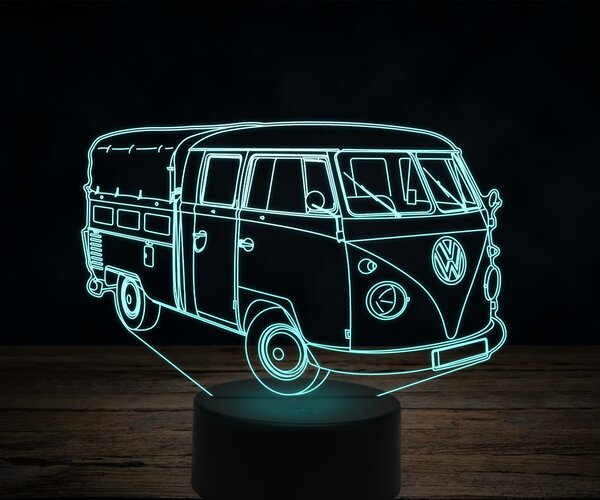 Beling 3D lampa,Volkswagen T1 Pick Up, 7 farebná VW24