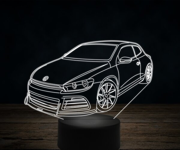 Beling 3D lampa, Volkswagen-Scirocco-R, 7 farebná VW23