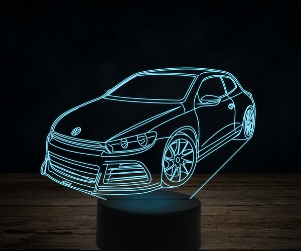Beling 3D lampa, Volkswagen-Scirocco-R, 7 farebná VW23