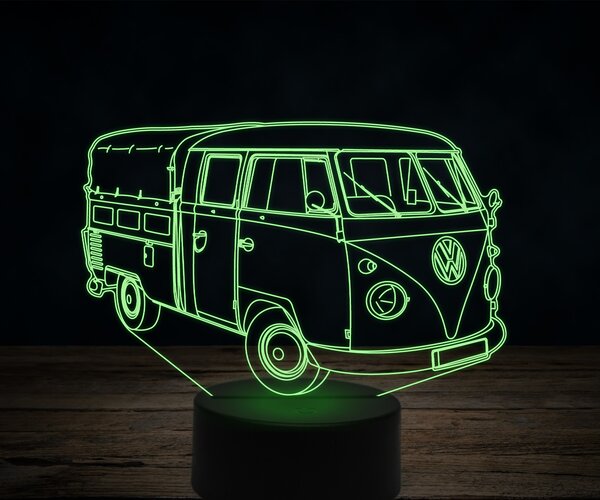 Beling 3D lampa,Volkswagen T1 Pick Up, 7 farebná VW24