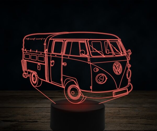 Beling 3D lampa,Volkswagen T1 Pick Up, 7 farebná VW24