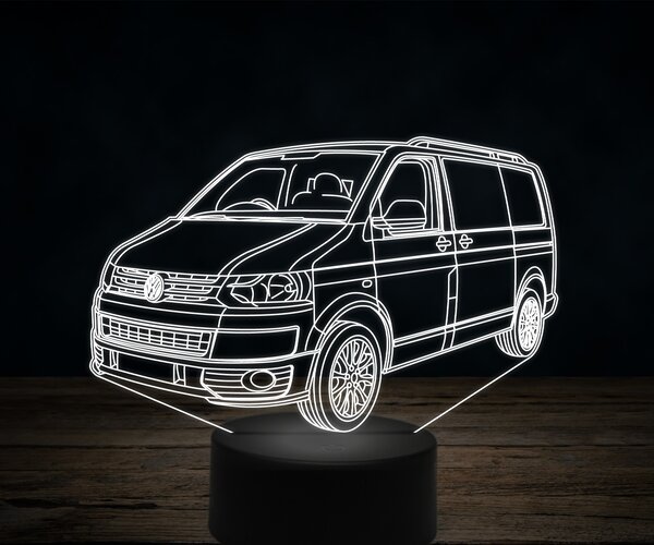 Beling 3D lampa,Volkswagen T5 van, 7 farebná VW26
