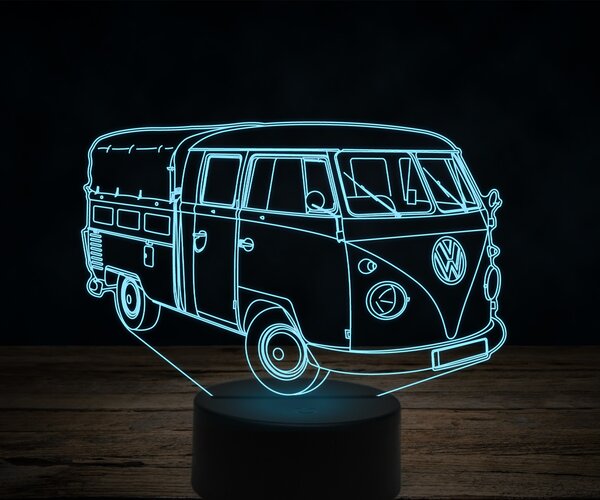 Beling 3D lampa,Volkswagen T1 Pick Up, 7 farebná VW24