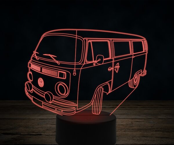 Beling 3D lampa,Volkswagen T2,7 farebná VW30