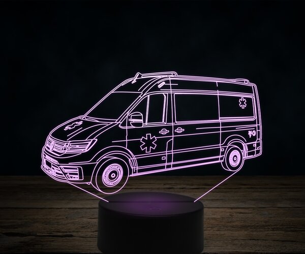 Beling 3D lampa,Volkswagen ambulance, 7 farebná VW32