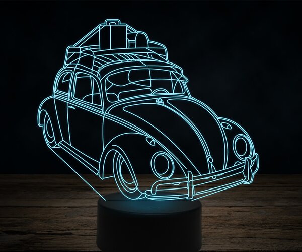 Beling 3D lampa,old Volkswagen beetle, 7 farebná VW39