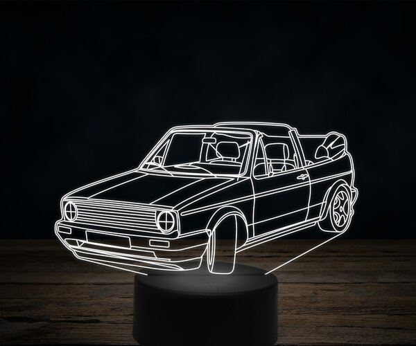 Beling 3D lampa,Volkswagen MK1 cabrio 81, 7 farebná VW36