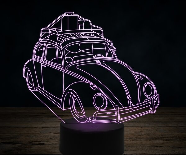 Beling 3D lampa,old Volkswagen beetle, 7 farebná VW39