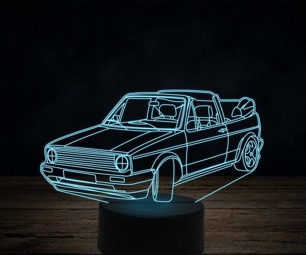 Beling 3D lampa,Volkswagen MK1 cabrio 81, 7 farebná VW36