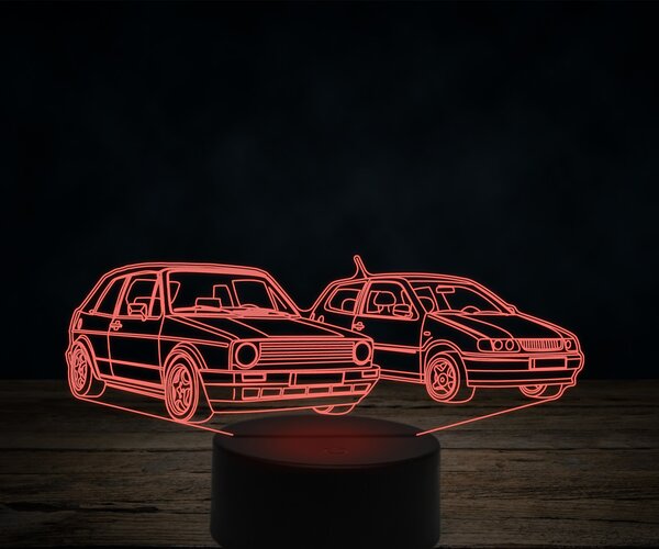 Beling 3D lampa,Volkswagen MK1 cabrio a Polo, 7 farebná VW37