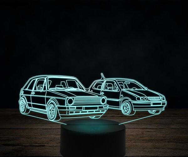 Beling 3D lampa,Volkswagen MK1 cabrio a Polo, 7 farebná VW37