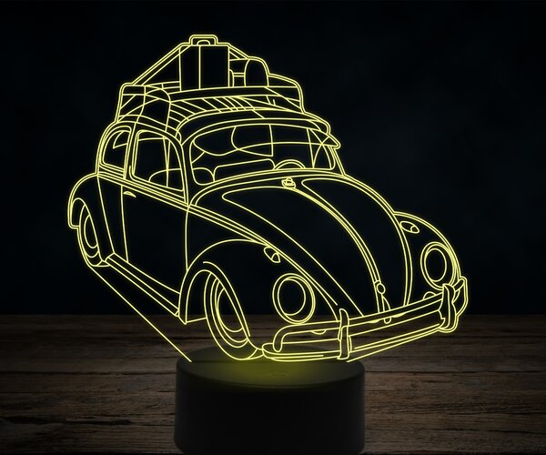 Beling 3D lampa,old Volkswagen beetle, 7 farebná VW39