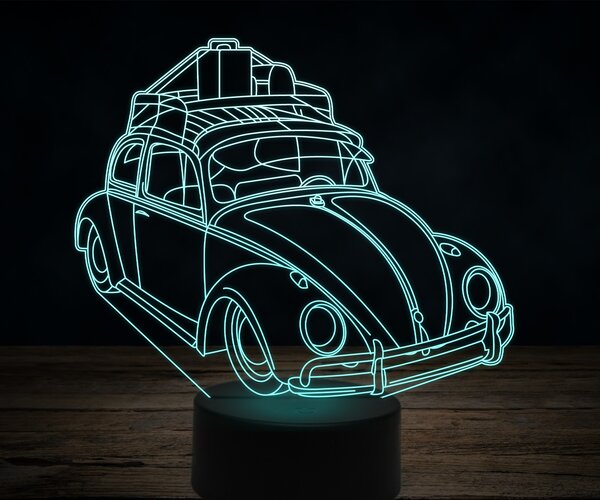 Beling 3D lampa,old Volkswagen beetle, 7 farebná VW39