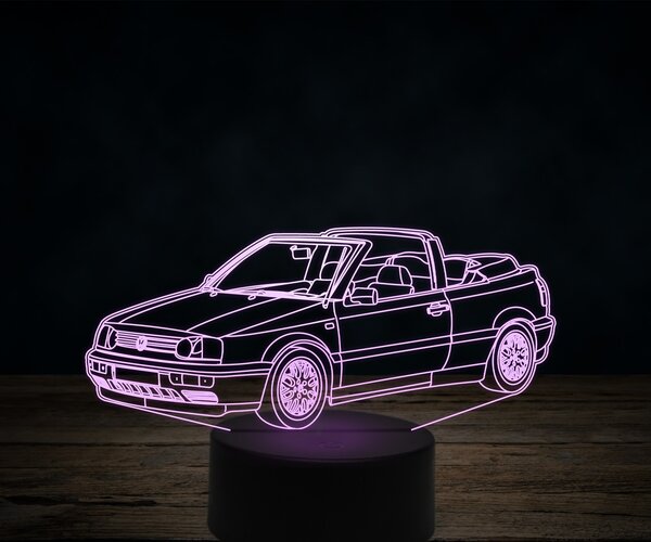 Beling 3D lampa,Volkswagen golf 3 cabrio 7 farebná VW35