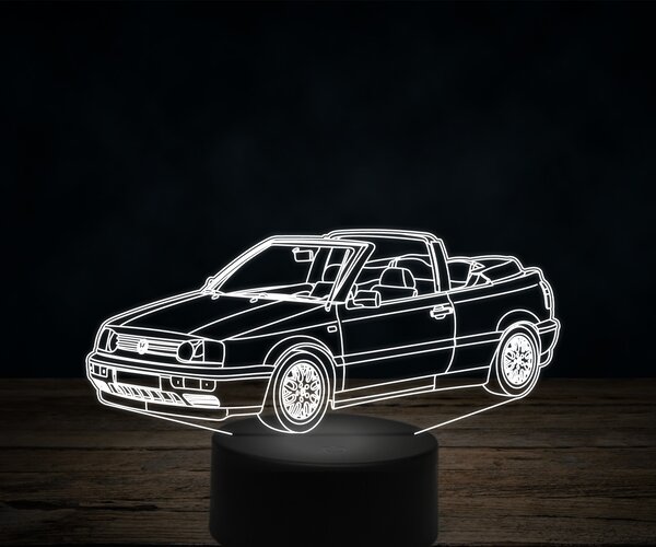 Beling 3D lampa,Volkswagen golf 3 cabrio 7 farebná VW35