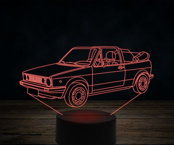 Beling 3D lampa, Volkswagen Golf 2 cabrio, 7 farebná VW41