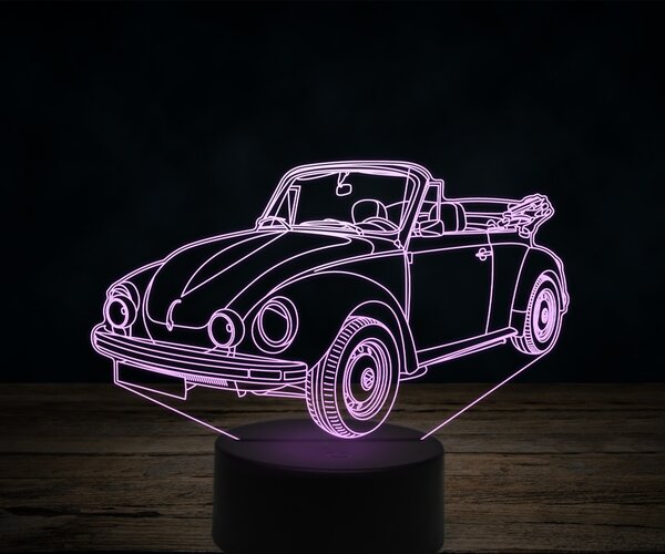 Beling 3D lampa, Volkswagen kever cabrio, 7 farebná VW43