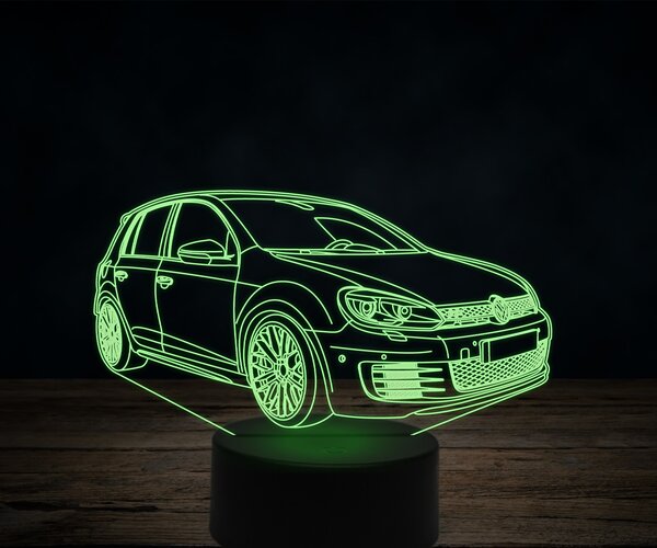 Beling 3D lampa, Volkswagen GTI, 7 farebná VW42