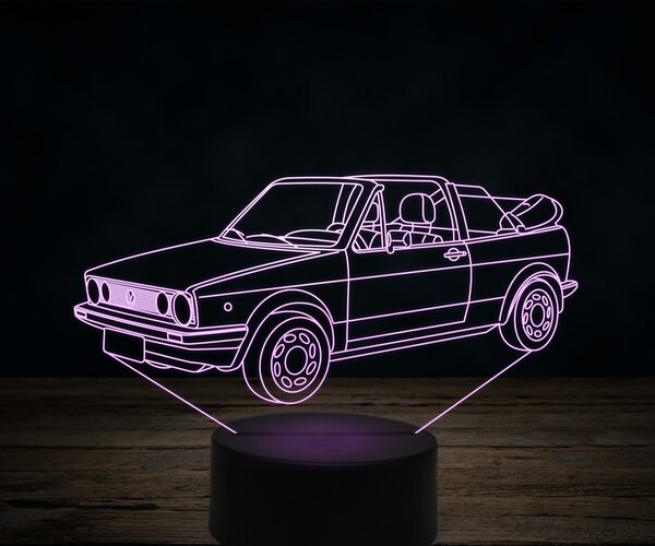 Beling 3D lampa, Volkswagen Golf 2 cabrio, 7 farebná VW41