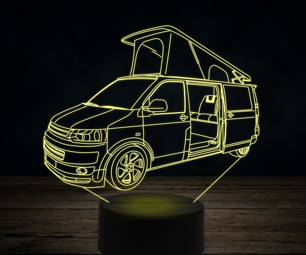 Beling 3D lampa,Volkswagen transporter T5 campervan, 7 farebná VW47