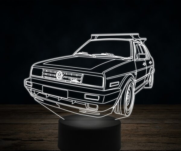 Beling 3D lampa,Volkswagen Turbo diesel, 7 farebná VW48