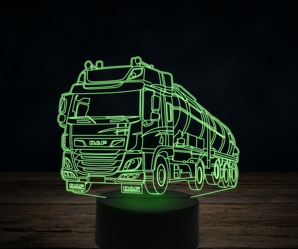 Beling 3D lampa,DAF CF450 fuel truck, 7 farebná K18